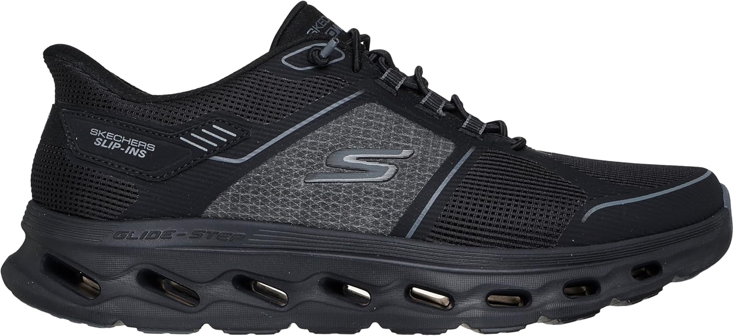 Мужские кроссовки Skechers Go Walk Glide Step 2.0 с легким надеванием от Zalor, черный — фото 4