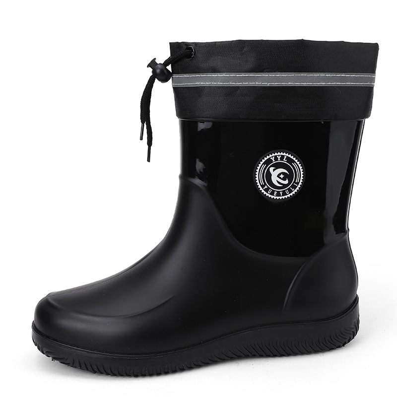 Резиновые сапоги мужские LONGYING, Black Red