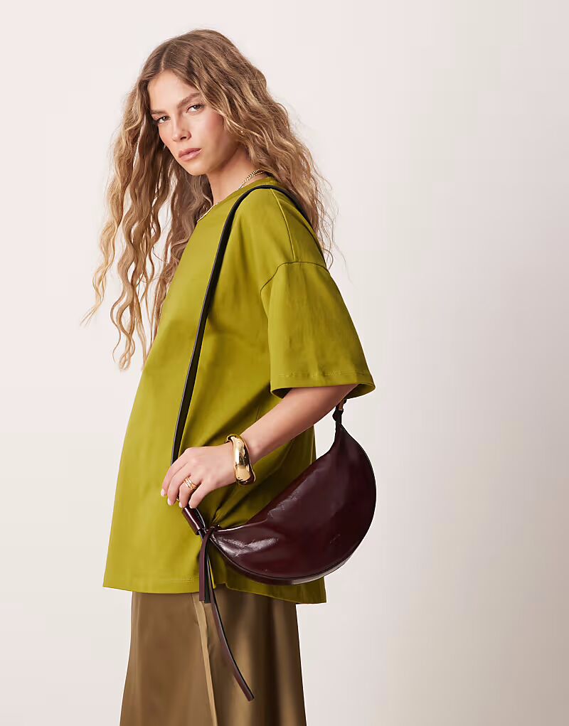 

Футболка свободного кроя из плотного хлопка ASOS DESIGN оливкового цвета