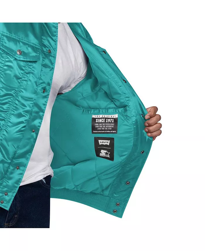 Levi’s x Starter Мужская куртка Aqua Miami Dolphins Silver Tab Trucker на молнии Levi's — фото 4