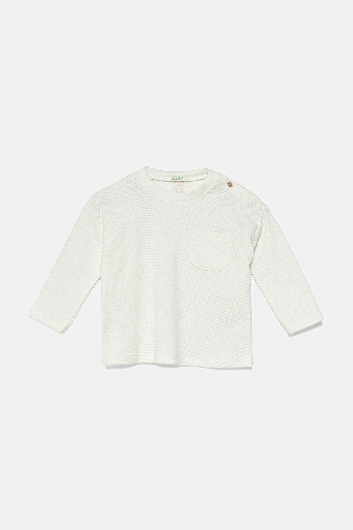 

Детская хлопковая кофта с длинными рукавами United Colors Of Benetton, белый