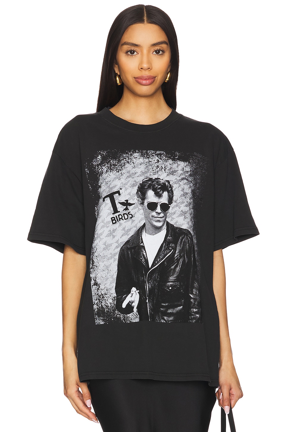 

Футболка в стиле "бокси" Grease t-birds от Philcos, black pigment