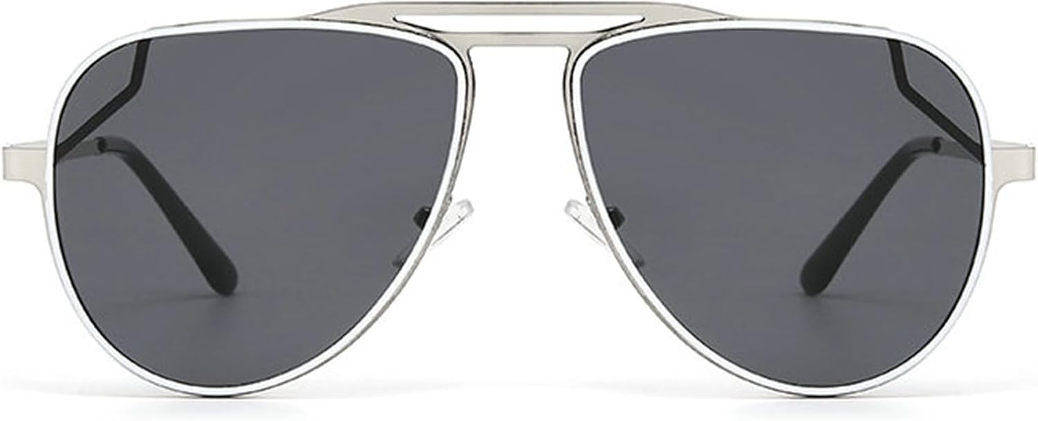 

Солнцезащитные очки Willochra большого размера в стиле «пилот» для женщин и мужчин, винтажные, в стиле 70-х, стильные, с двойной перемычкой, солнцезащитные очки UV400, C6