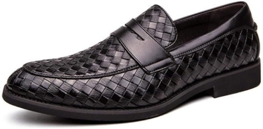 

Мужские оксфорды с заостренным носком и плетеным узором, слипоны, формальная деловая обувь Waolsu, черный