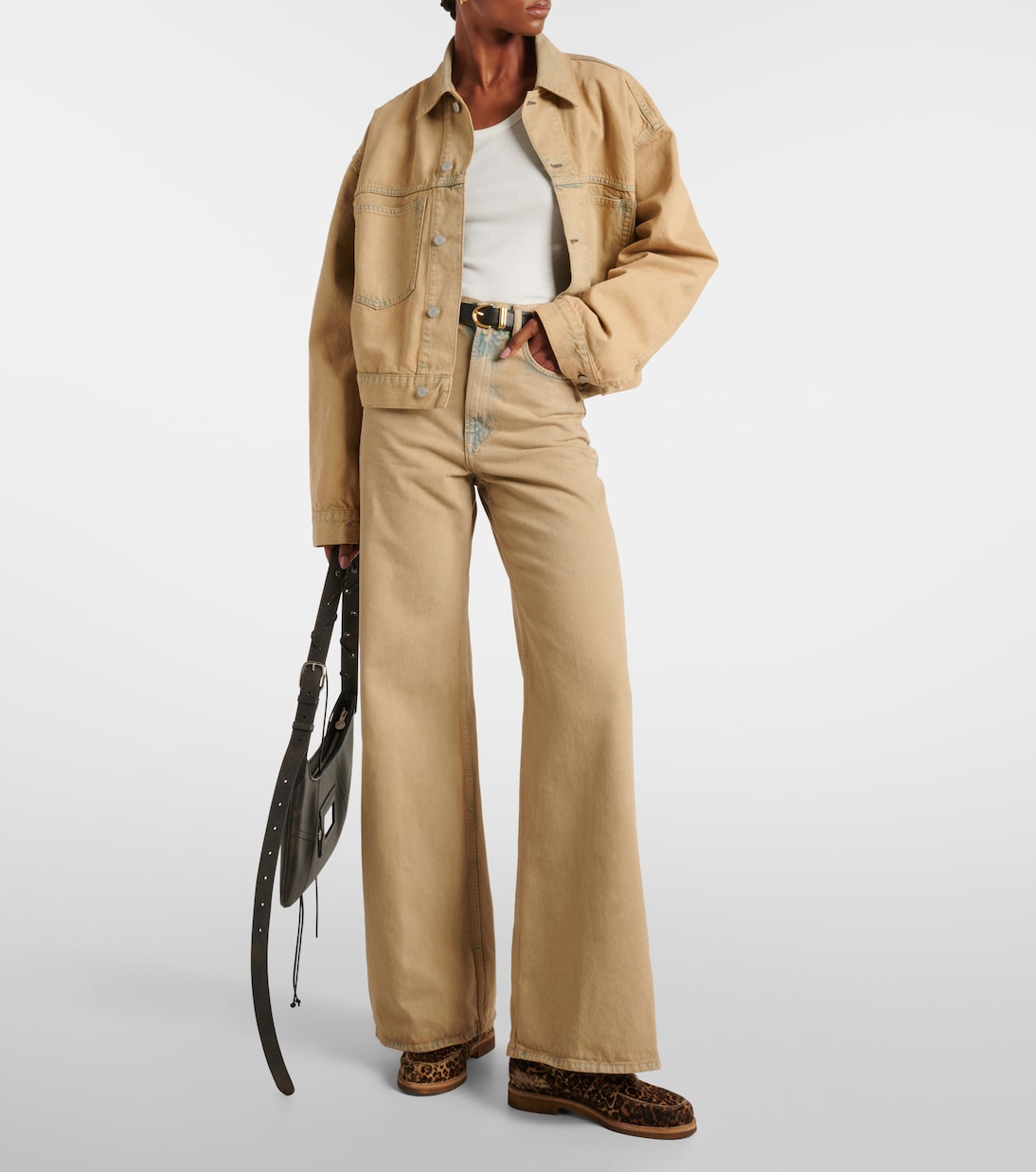 Пенни-лоферы из телячьей кожи Jerry Golden Goose, Beige Brown Leo — фото 2