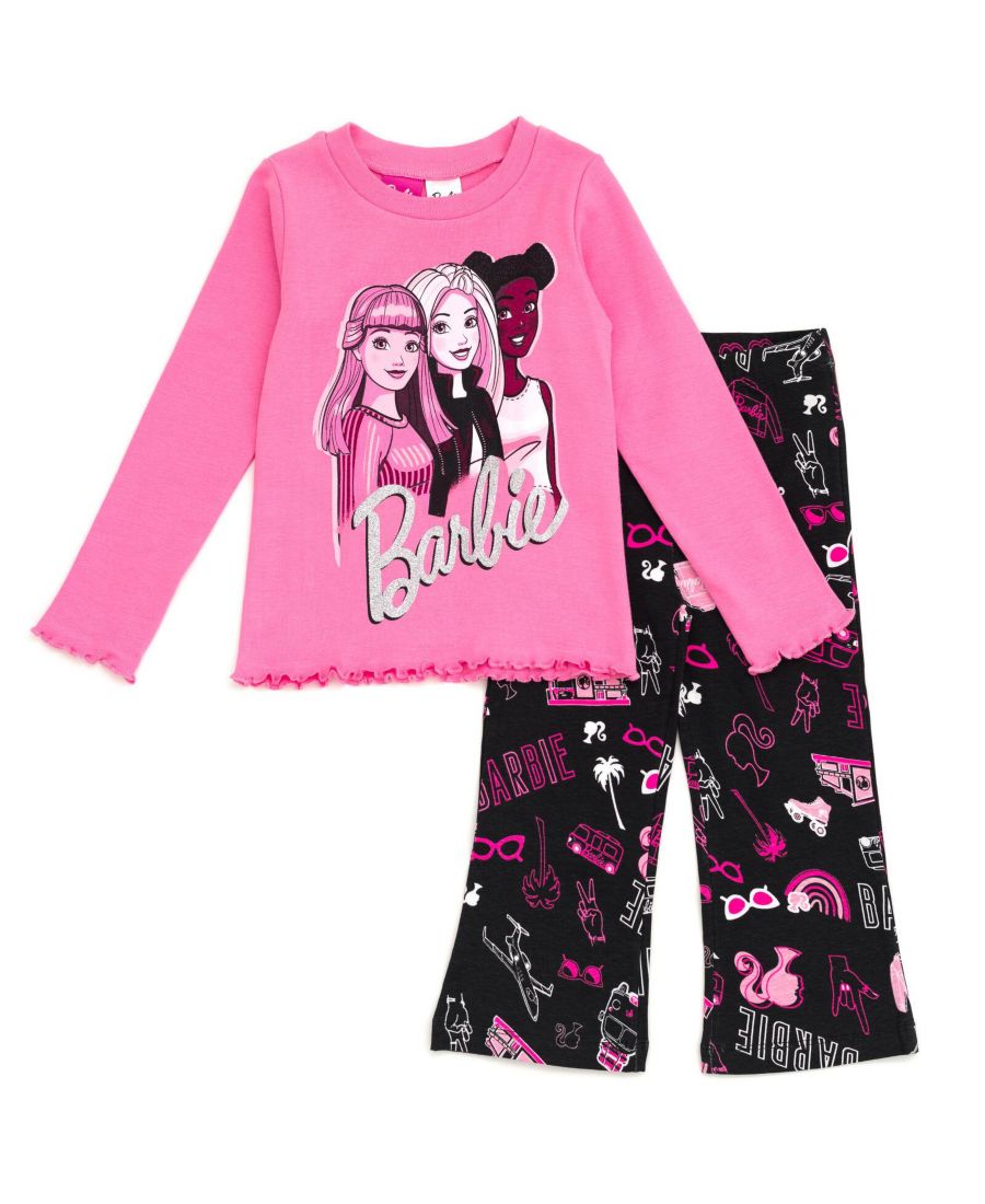 

Детская футболка и штаны для девочек Barbie, Pink / black, Черный, Детская футболка и штаны для девочек Barbie, Pink / black