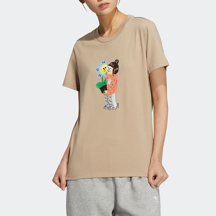 Футболка женская хаки Adidas Originals — фото 2
