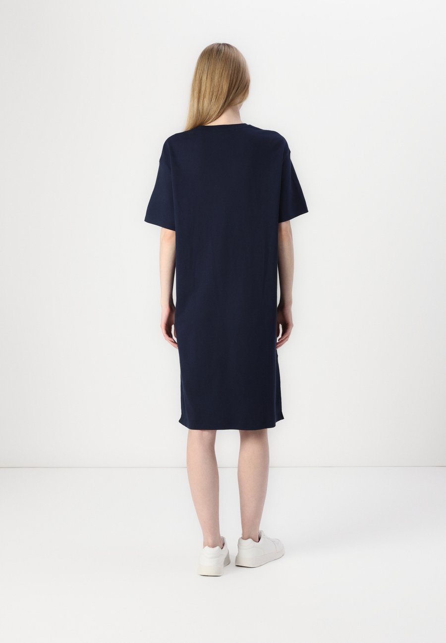 Платье Lacoste Jersey Dress, свободного кроя, синее — фото 3