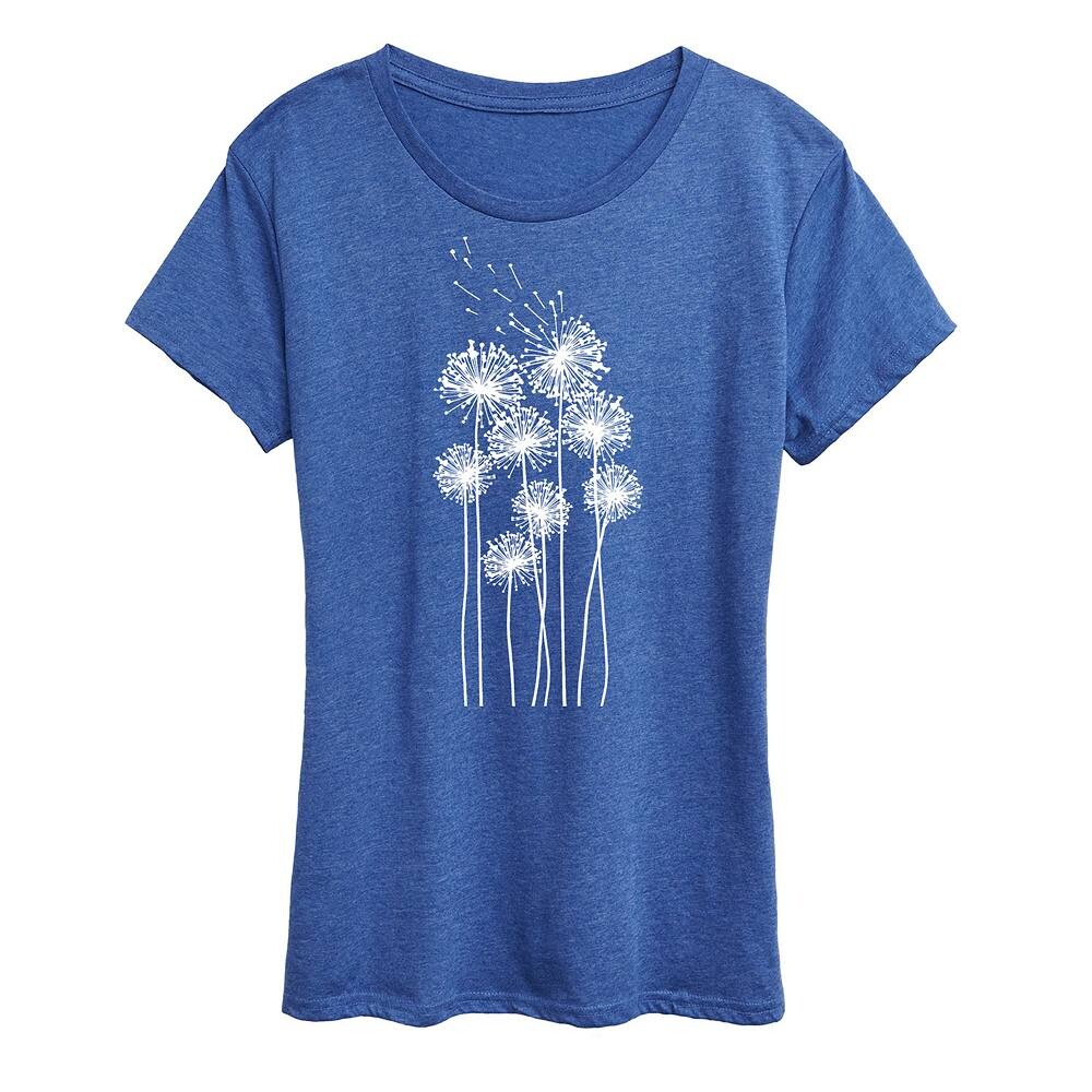 

Женская высокая футболка с рисунком одуванчиков, цвет Heather Royal Blue