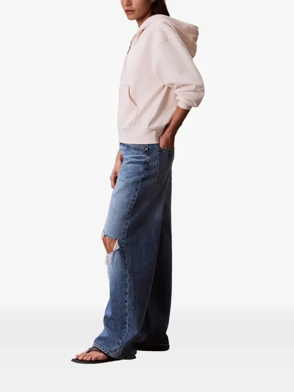 Худи на молнии Calvin Klein, бежевый — фото 2