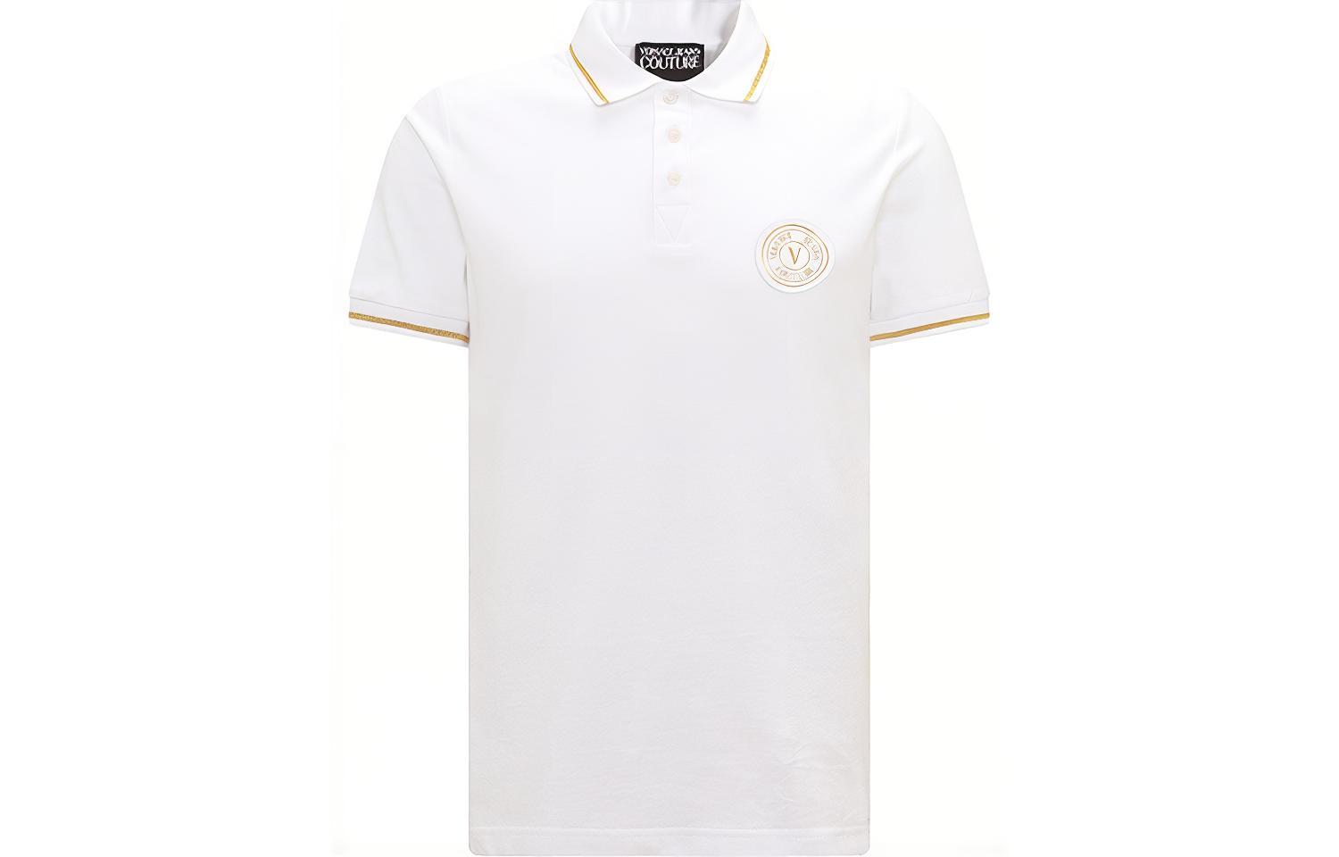 

VERSACE JEANS COUTURE Белая поло SS23 для мужчин, Белый, VERSACE JEANS COUTURE Белая поло SS23 для мужчин