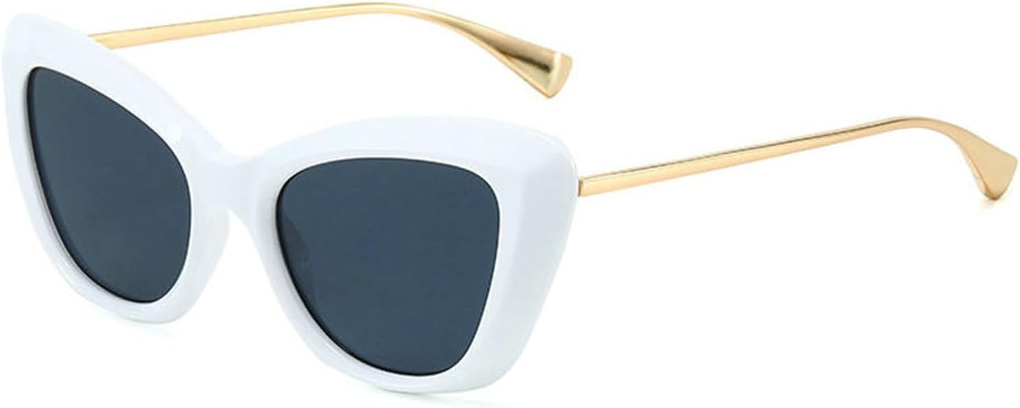 

Willochra Модные солнцезащитные очки большого размера «кошачий глаз» для женщин, ретро-стиль, металлическая отделка, трендовые солнцезащитные очки для мужчин с градиентным покрытием, защита от ультрафиолета UV400, White