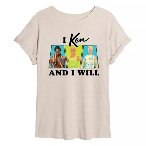 

Футболка оверсайз Juniors' i ken and i will Barbie, бежевый