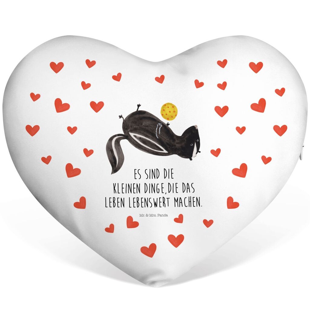 

Подушка Mr. & Mrs. Panda Heart Skunk Ball — белый — подарок, в форме сердца, Skunk, Stinker, Stinki, декоративная подушка