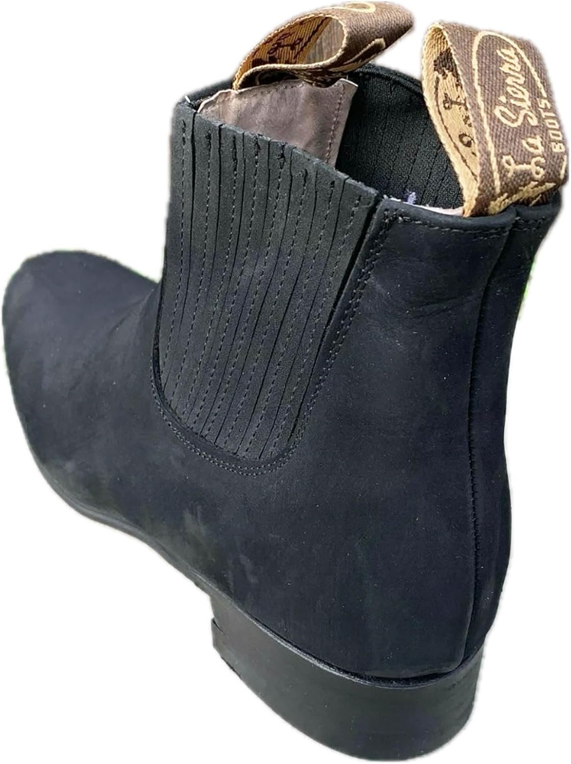 Мужские ковбойские кожаные полусапожки Dona Michi Western Vaquero Chelsea ботинки Charro, черный — фото 3