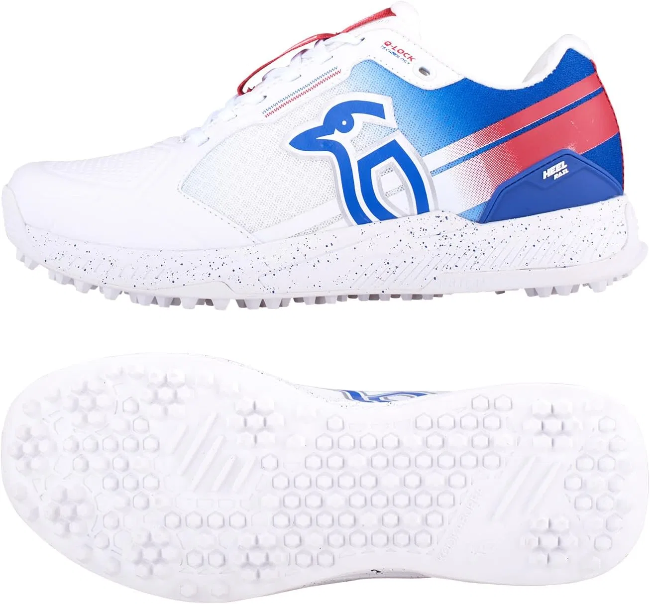 Крикетные кроссовки KOOKABURRA Unisex Kc 1.0 с резиновой подошвой, White Blue Red