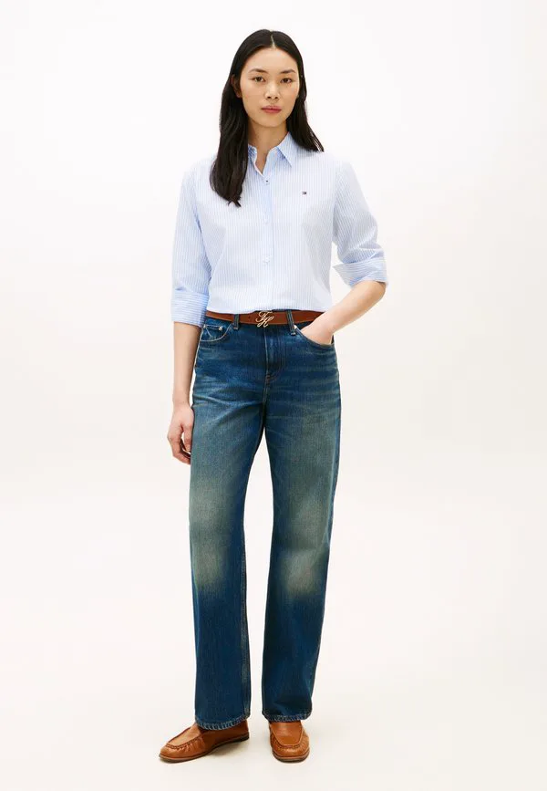 Джинсы прямого кроя со средней посадкой и рваными краями Tommy Hilfiger, Blue Denim — фото 2