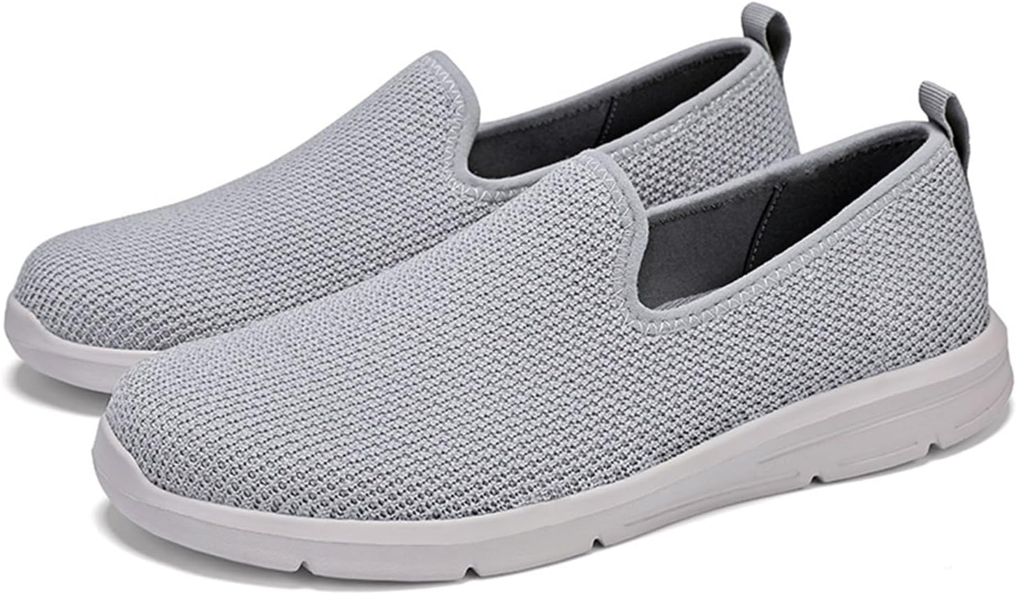

Мужские вязаные дышащие лоферы-слипоны с круглым носком, легкие прогулочные туфли, нескользящие, для активного отдыха и повседневного ношения Generic, серый