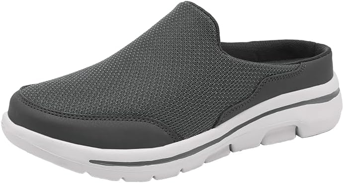 

Мужские легкие кроссовки без шнурков - дышащий верх из сетки и ткани, комфорт на все сезоны для спорта и повседневной одежды Hhhchpm, темно-серый