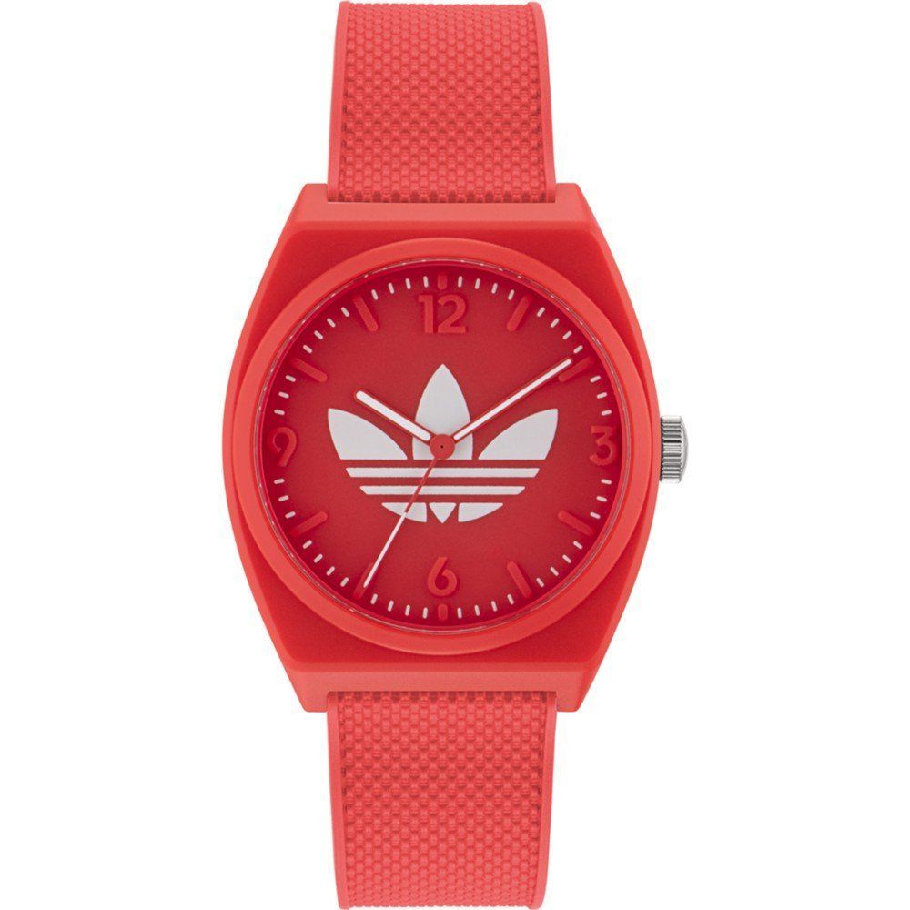 

Красные силиконовые часы Adidas