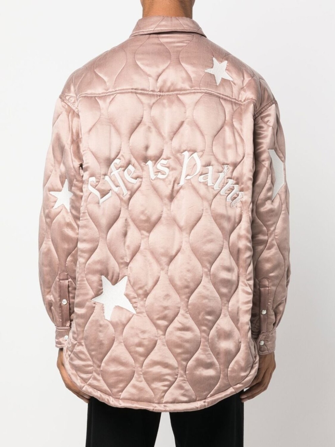 Palm Angels стеганая куртка Life Is Palm, нейтральный цвет — фото 4