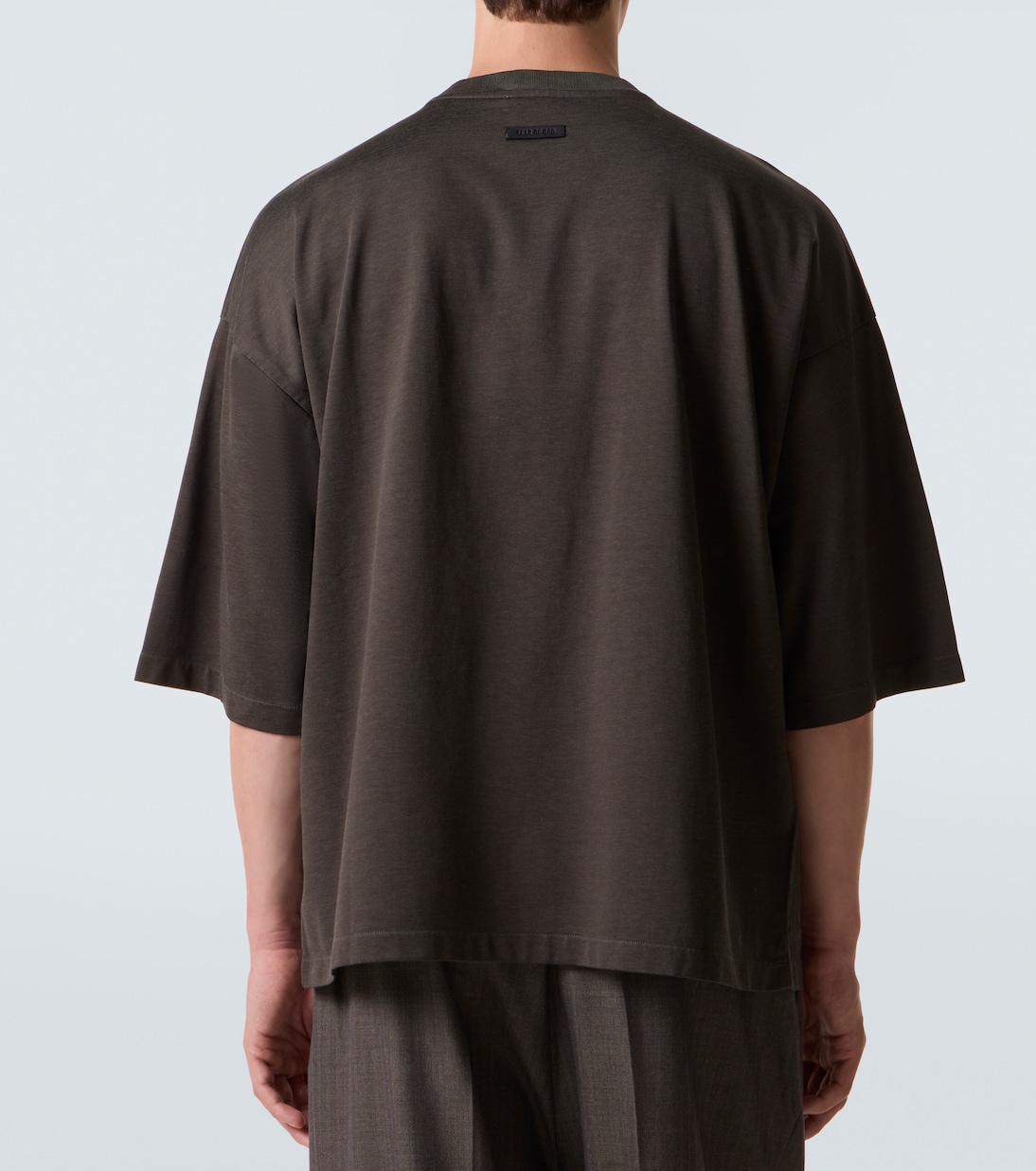 Футболка свободного кроя из смесовой хлопковой ткани Fear of God, Off Black — фото 4