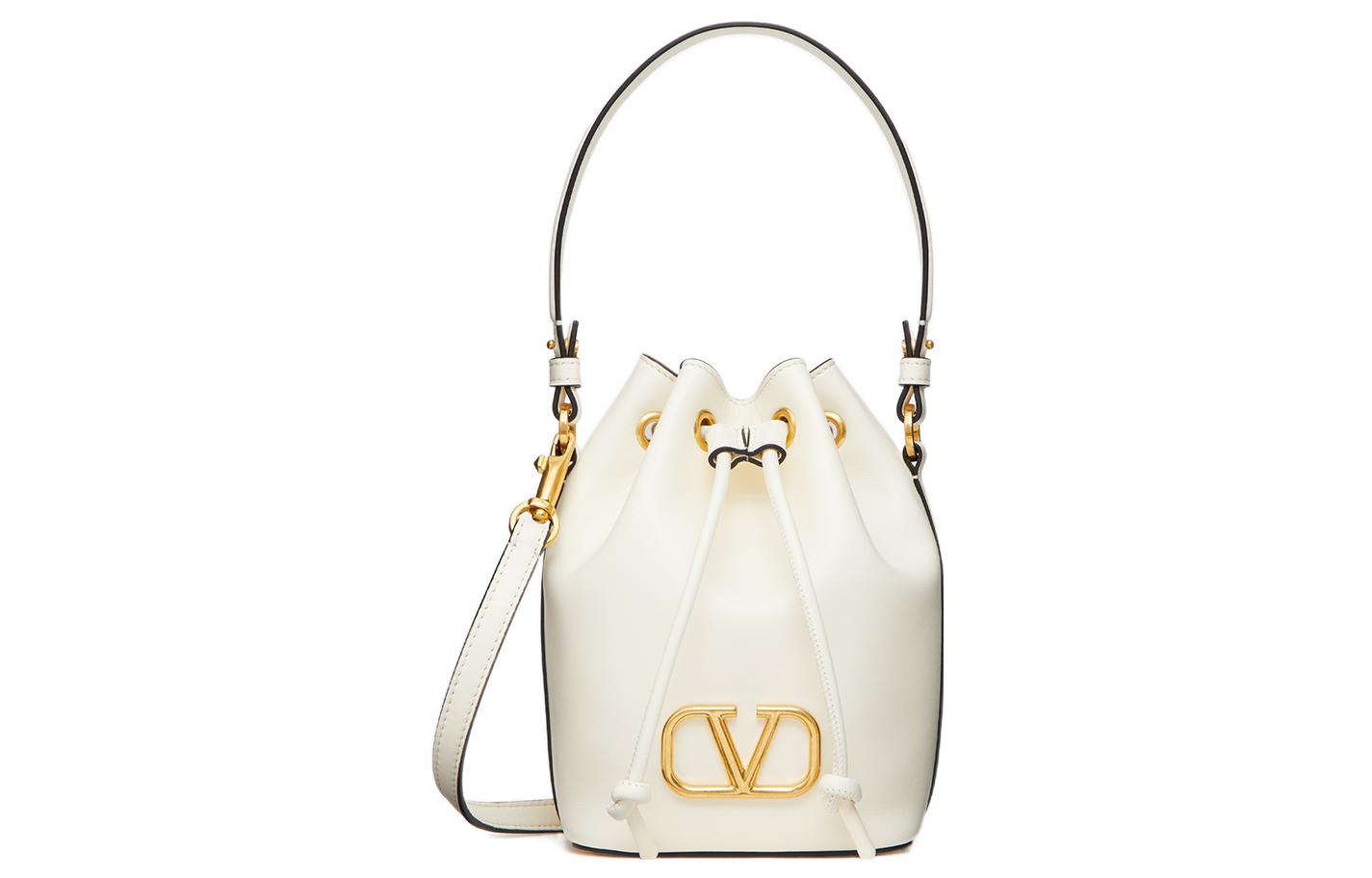 

Сумка-ведро Vlogo Soft Sheepskin, сумка через плечо, кроссбоди, мини-клатч для женщин Ivory White Valentino, Set (Bag+Dust Bag)