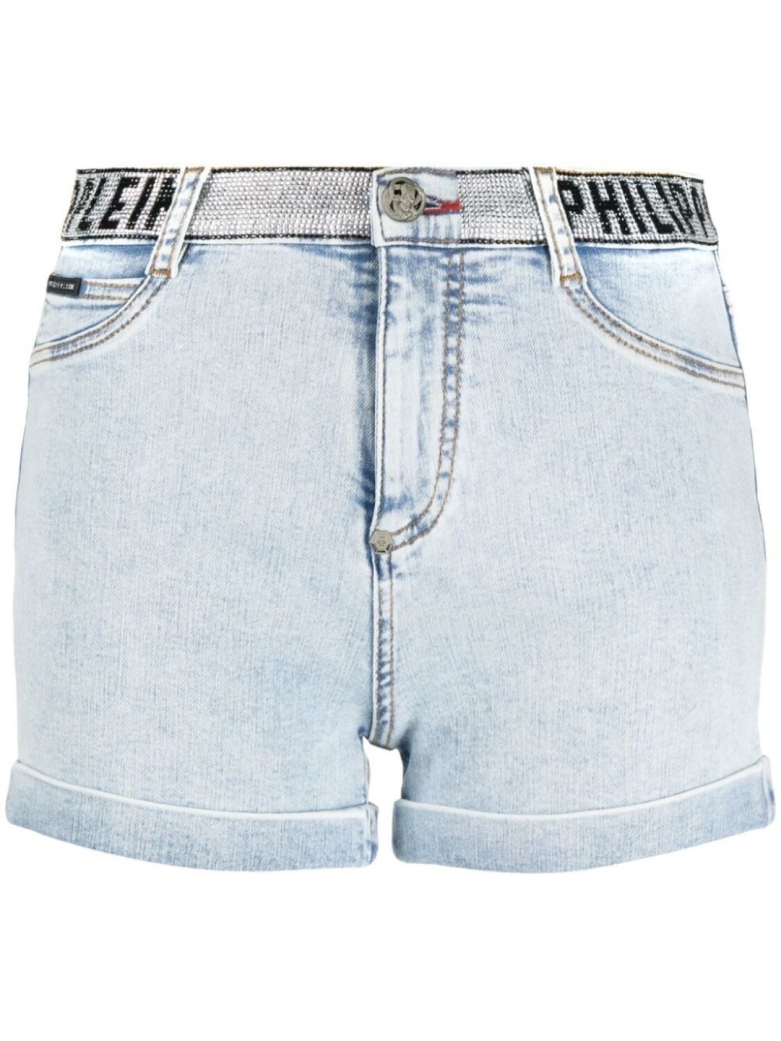 

Philipp Plein джинсовые шорты с логотипом, синий