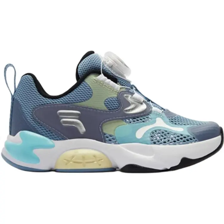 FILA KIDS Кроссовки BOA с низким верхом, устойчивые к ударам и истиранию, серо-синие, для детей от 3 до 7 лет — фото 2