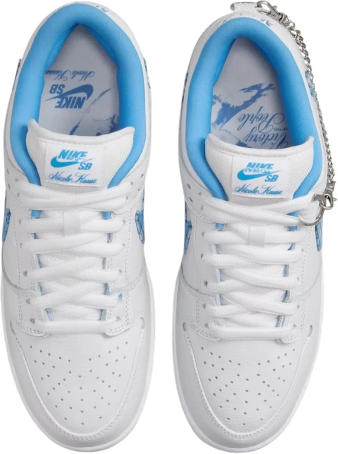 Кроссовки Nike Dunk Low Retro, White/University Blue/White/Midnight Navy/Pure Platinum — фото 4