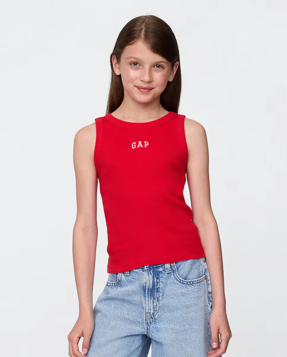 

Футболка без рукавов с логотипом для девочек Gap, красный