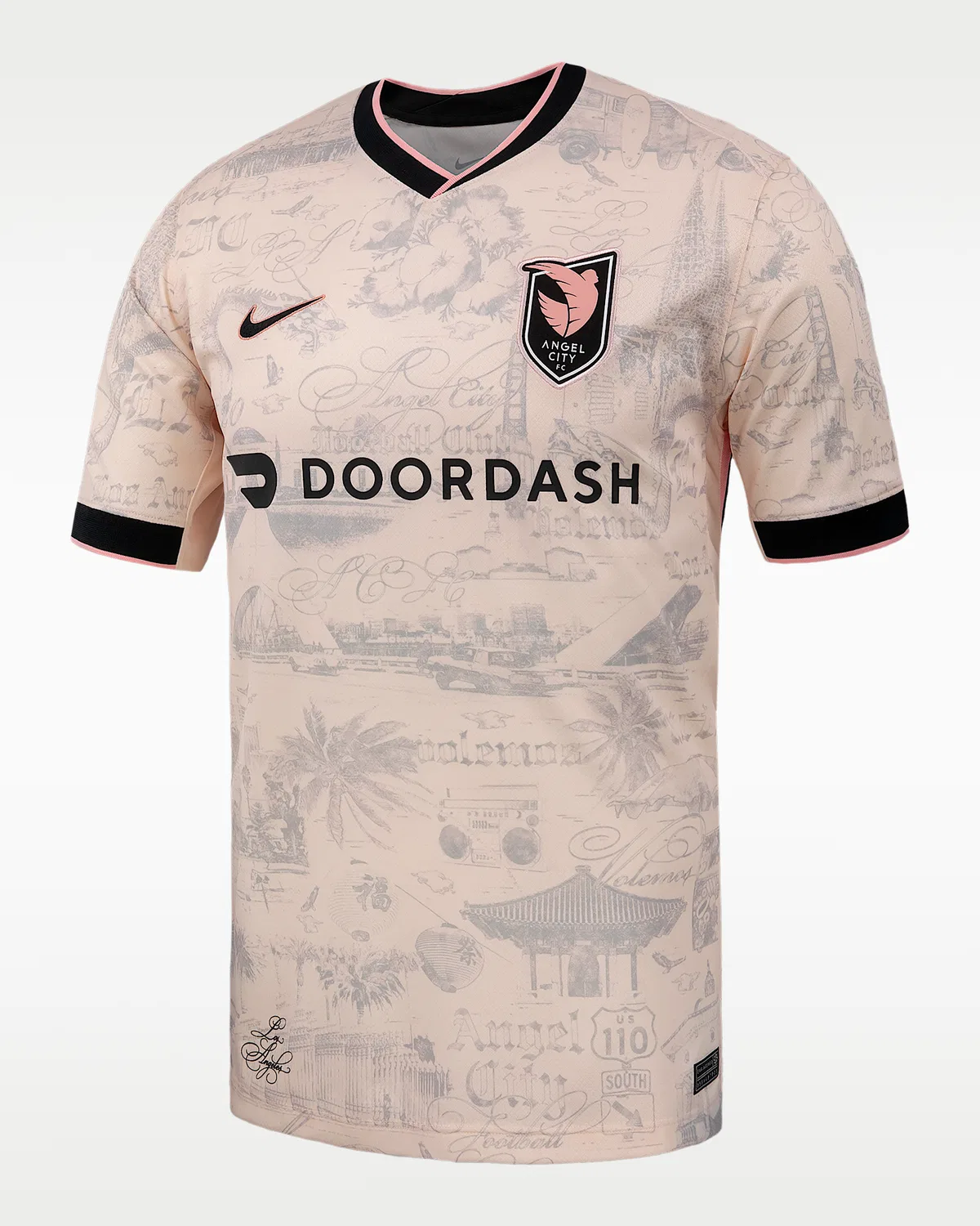 Мужская футболка Nike Dri-FIT NWSL Replica Jersey Giselle Thompson Angel City FC 2025 Stadium Away, Light Soft Pink/Atmosphere Grey — фото 3