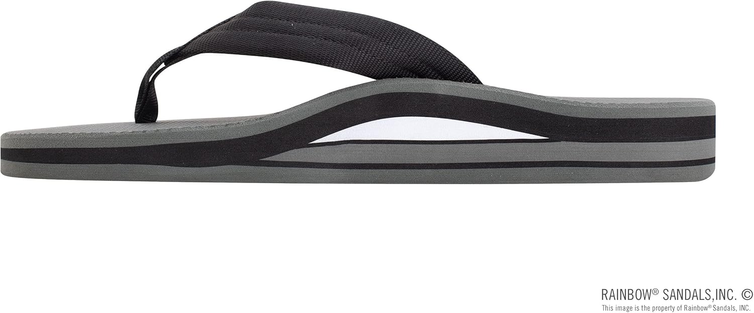 Мужские сандалии Rainbow Double Layer Soft Top 1" с нейлоновым ремешком и наполнителем из EVA-резины Rainbow Sandals, черный/серый — фото 2