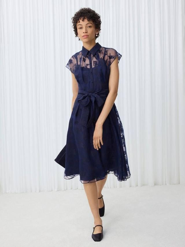 

Платье-рубашка Tess Burnout с цветочным принтом Hobbs, Midnight Navy