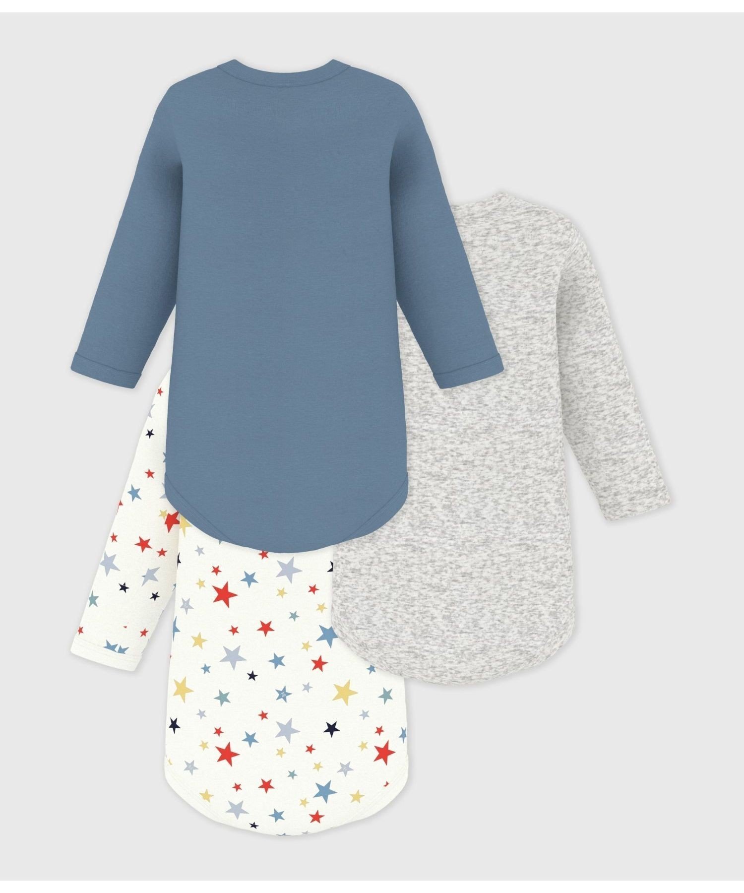 Боди с длинными рукавами (комплект из 3 предметов) PETIT BATEAU, Multicolor 1 — фото 2