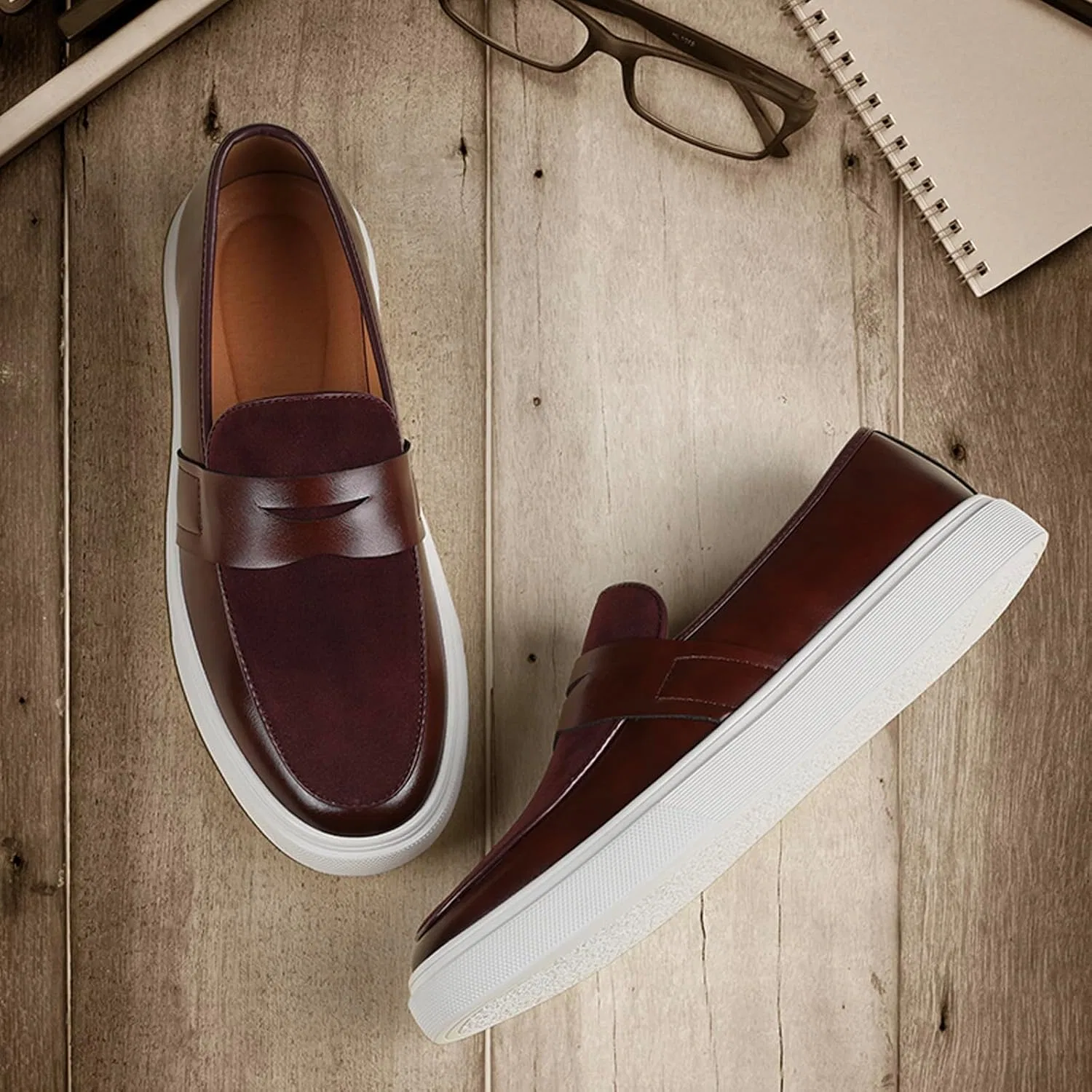 Лоферы мужские кожаные, Premium Soft-Sole Loafers, коричневый SJIUTLYUE — фото 2