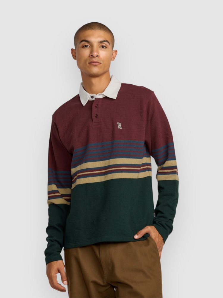 

Лонгслив RVCA Harbor Polo, red earth