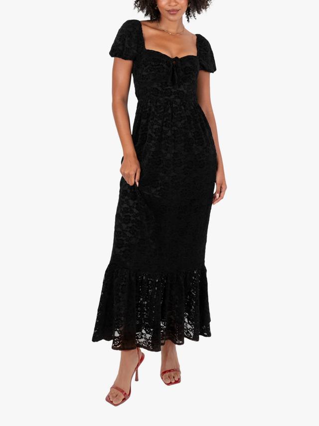

Платье миди из цветочного кружева и бархата Lovedrobe, Black