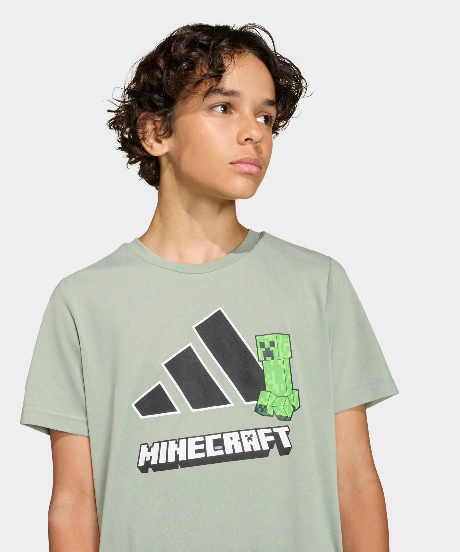 Детская футболка adidas Minecraft тренировочная, логотип, зелёный — фото 3