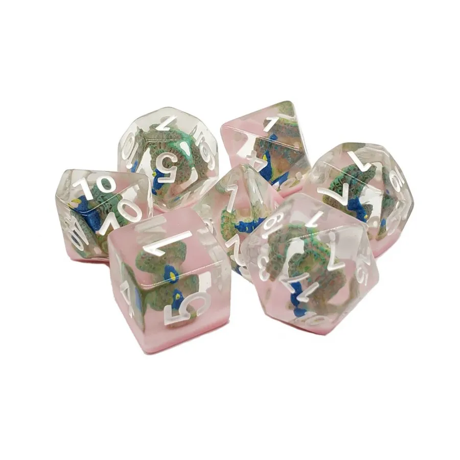 

Распорка Poly Set Peacock с белым (7), Acrylic-Resin Dice - Animal Kingdom