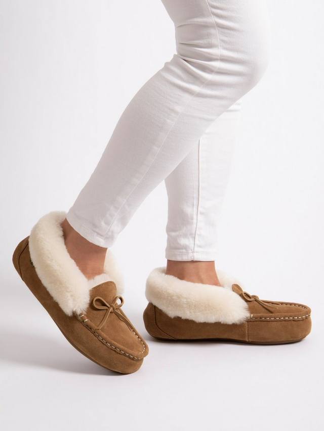 Мокасины из овчины франчески Just Sheepskin, цвет Chestnut — фото 2