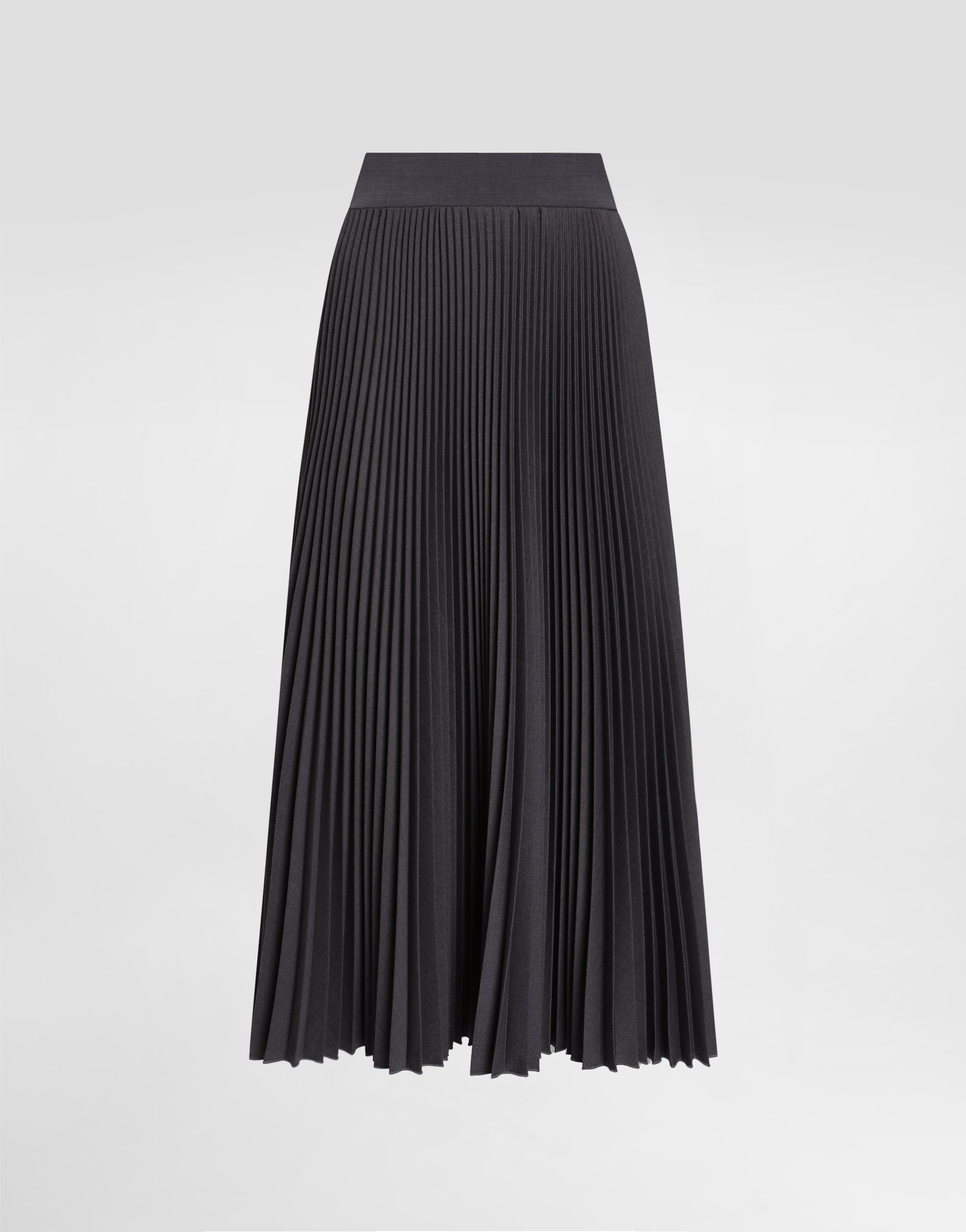 

Плиссированная шерстяная юбка-солнце длины миди Dolce & Gabbana, серый