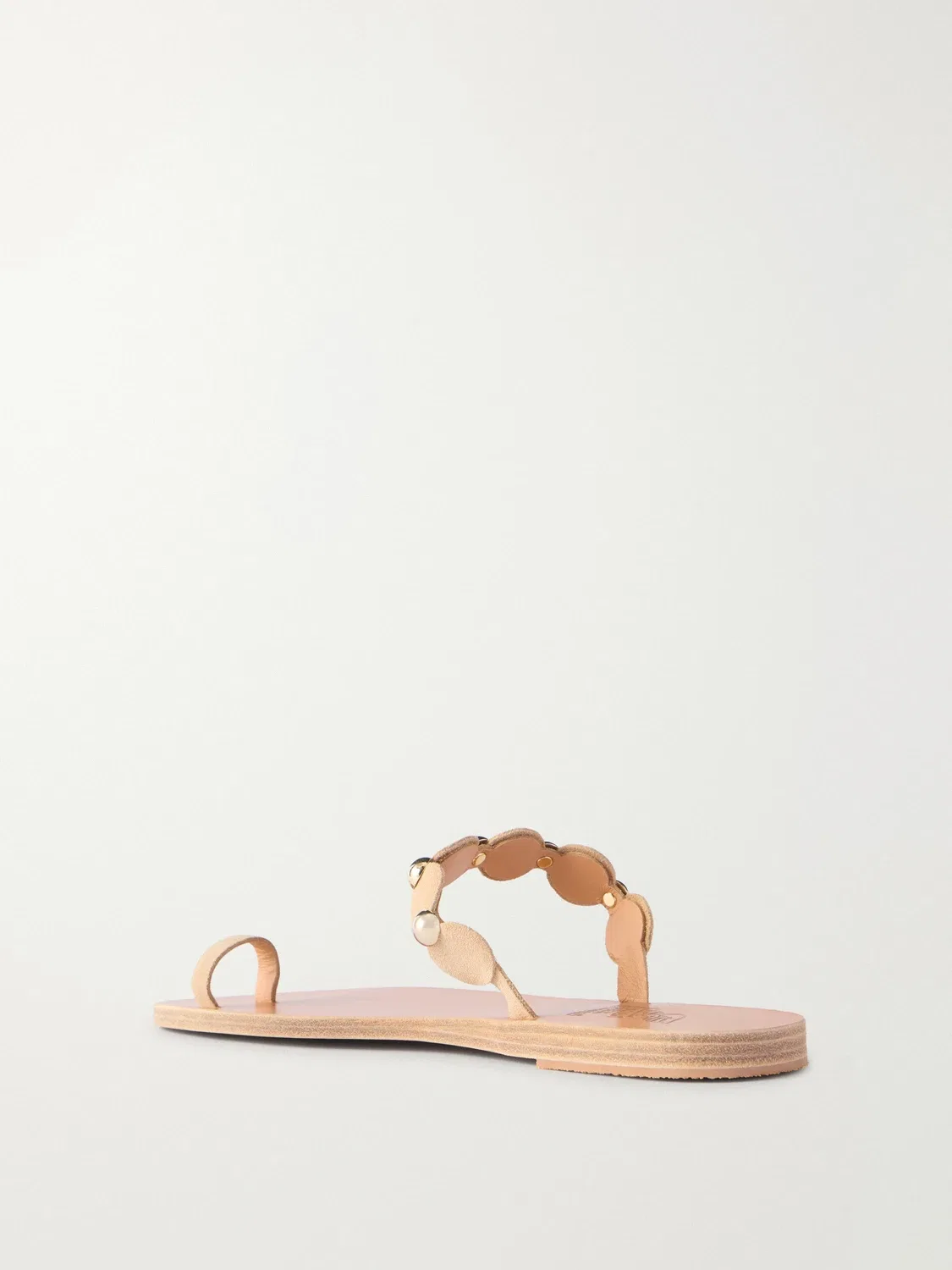 Сандалии Dirki из металлизированной кожи с заклепками Ancient Greek Sandals, бежевый — фото 3