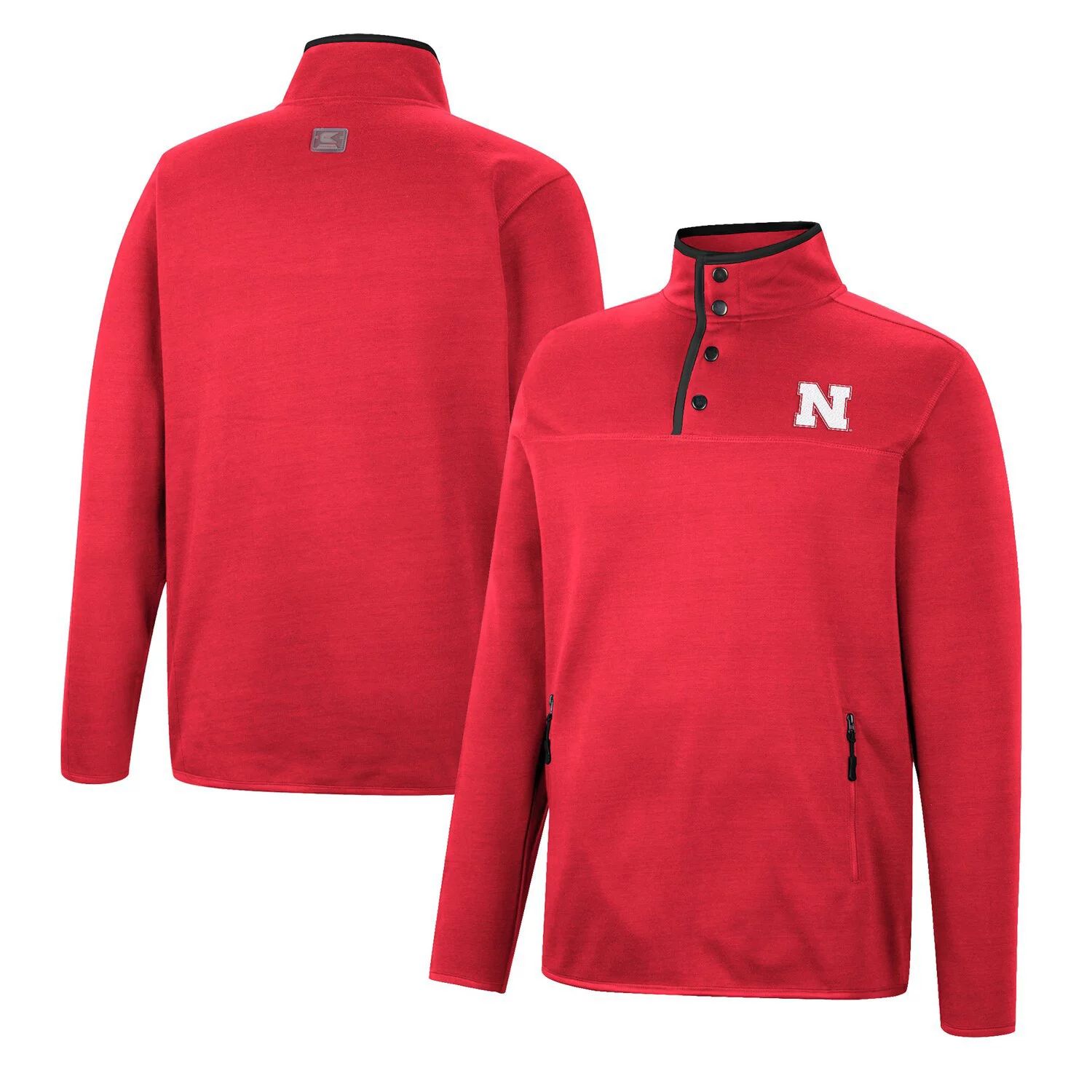 

Мужская куртка на четверть кнопки Scarlet Nebraska Huskers Rebound Colosseum