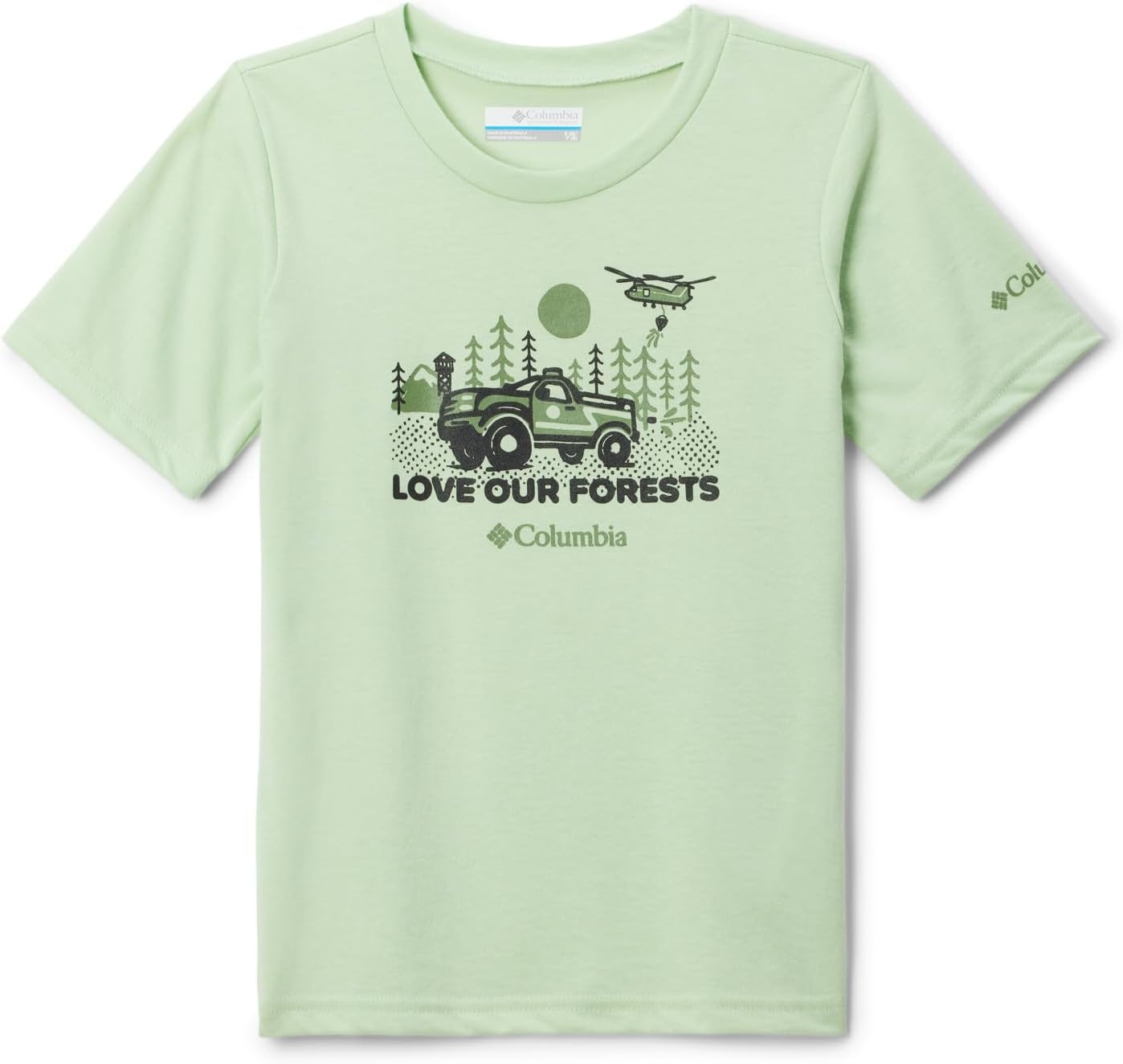 

Columbia Boys La Poudre Pass футболка с коротким рукавом, Sage Leaf/Forever Forests