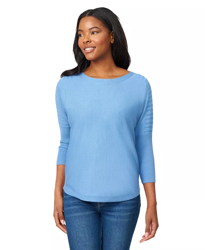 

Женский свитер с лодочкой, застежкой на пуговицы сзади и рукавом долман Melissa Paige, синий