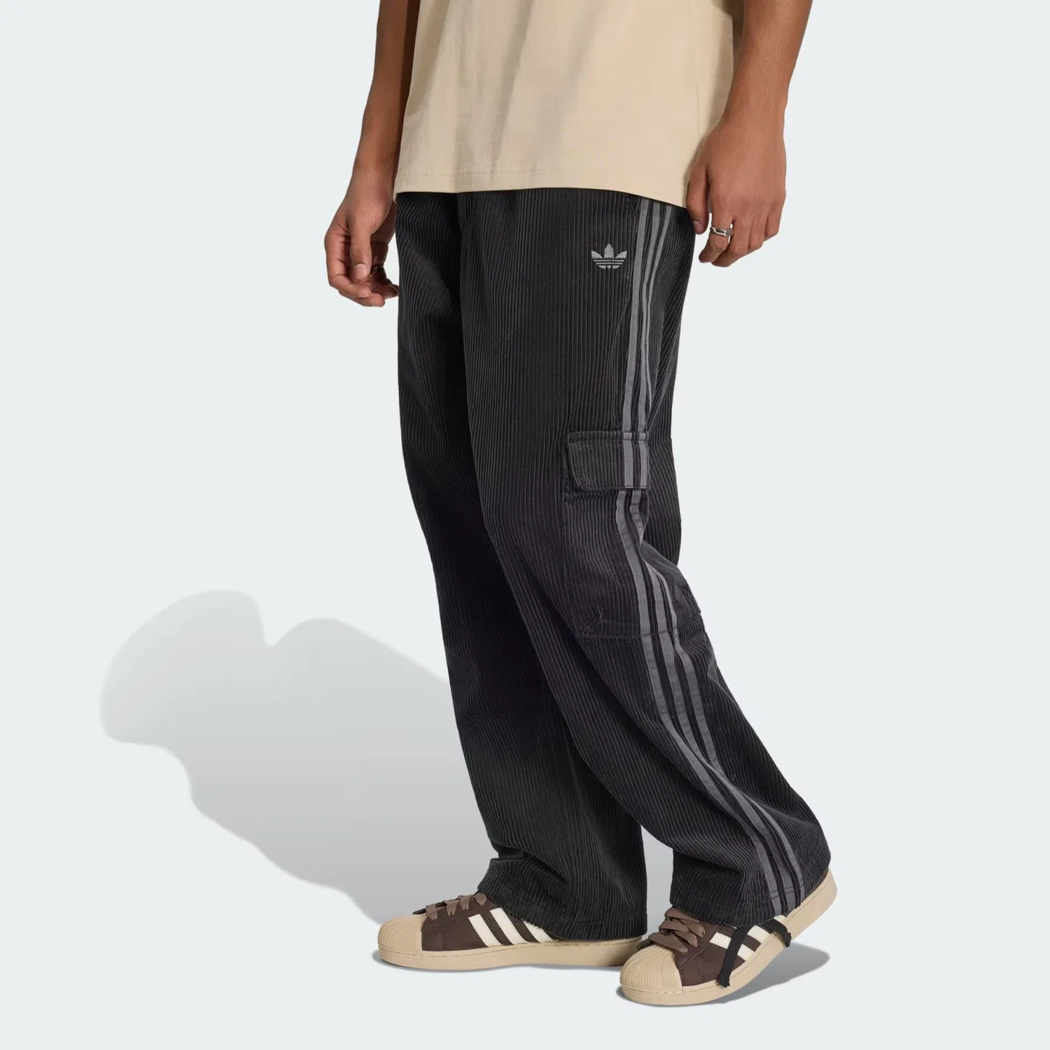 Черные брюки-карго свободного кроя Adidas Originals Adicolor — фото 2