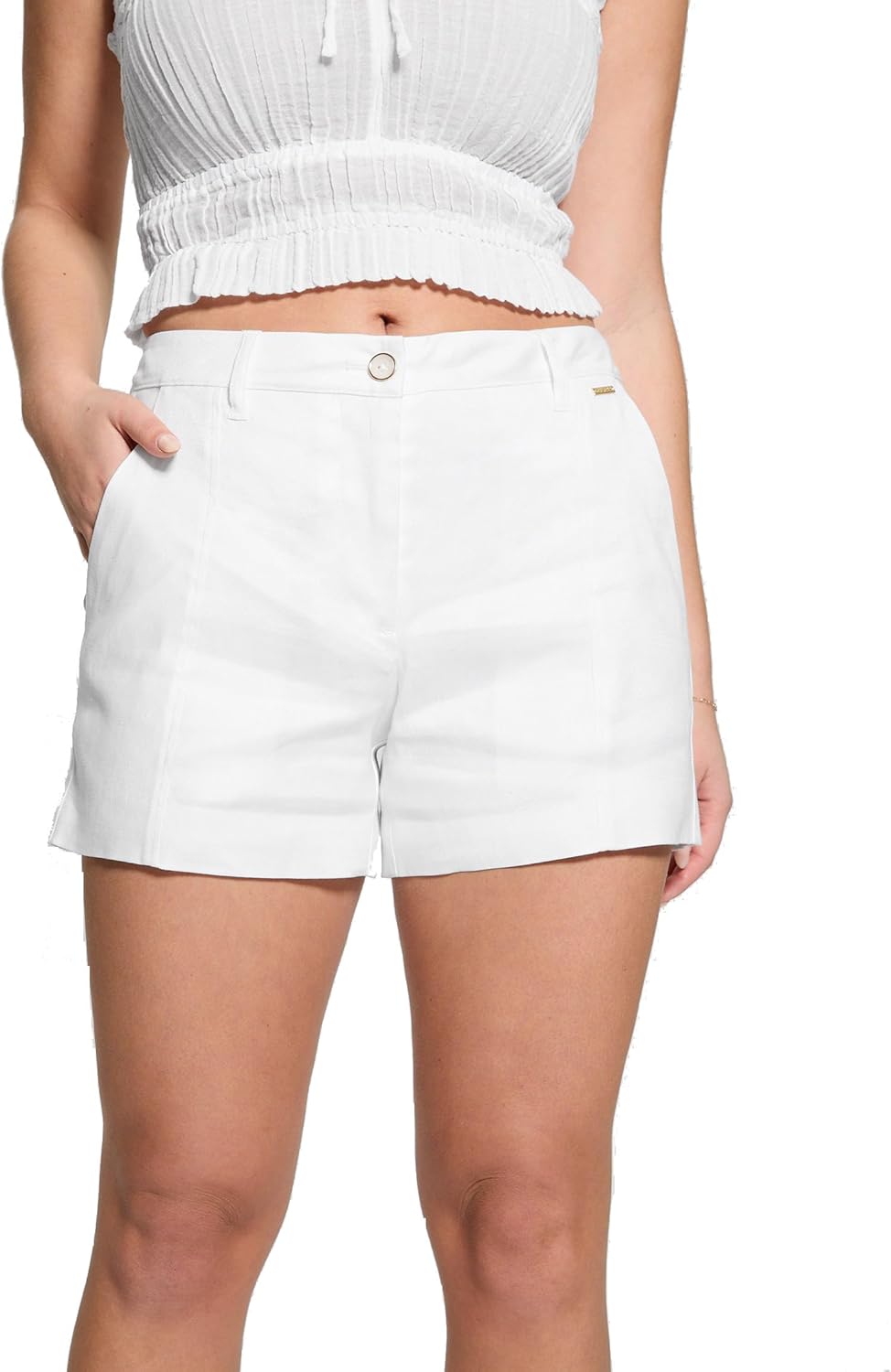 

GUESS Женские шорты Eco Isabeau Linen, Pure White