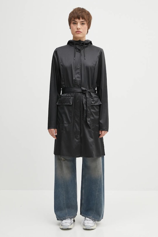 

Куртка Curve Long Jacket W1 Rains, черный