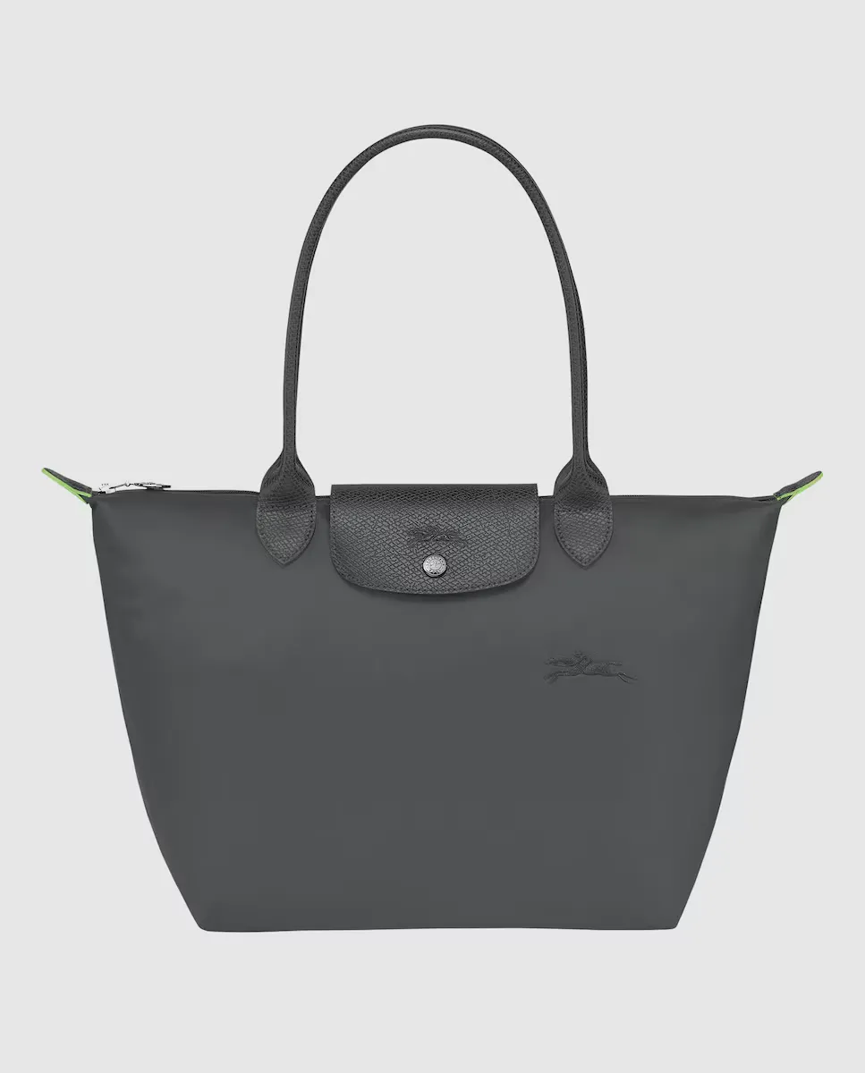 

Сумка через плечо Le Pliage Green среднего размера с застежкой-молнией Longchamp, серый
